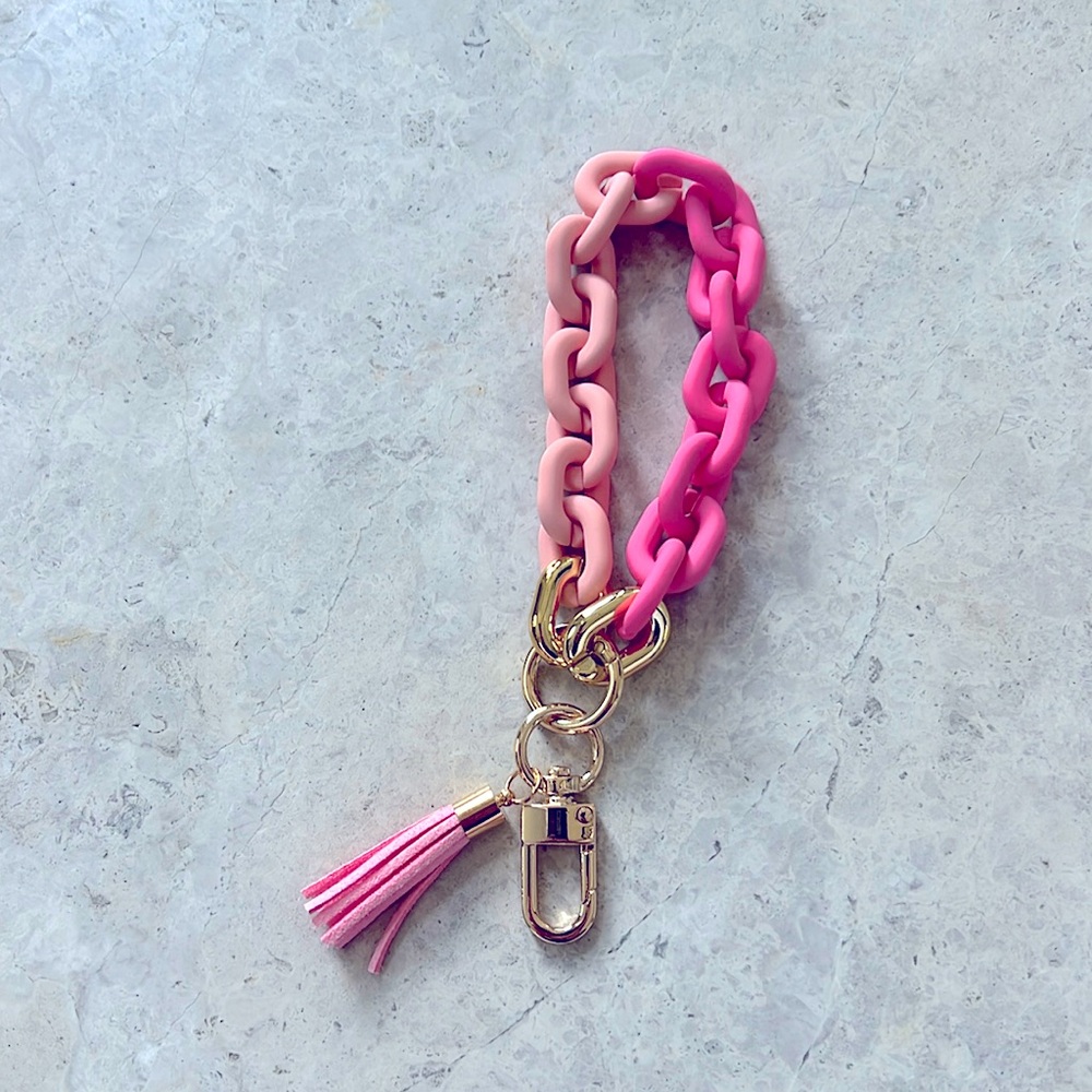 Bellestyle Pink Wristlet Keychain